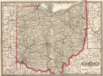 Railroad and County Map of Ohio