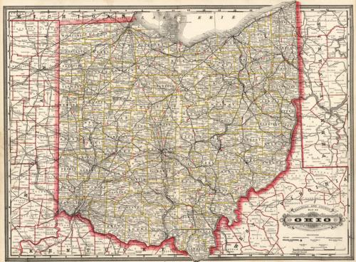 Railroad and County Map of Ohio Railroad and County Map of Ohio
