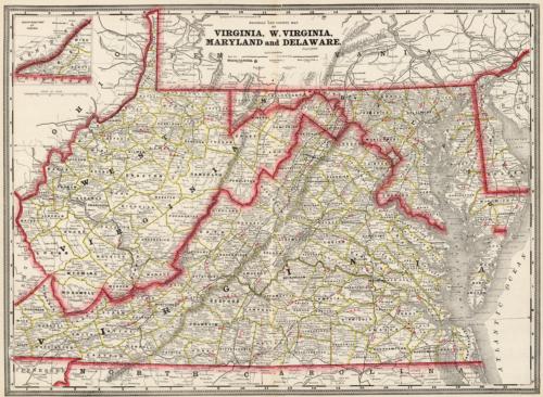 Railroad and County Map of Virginia