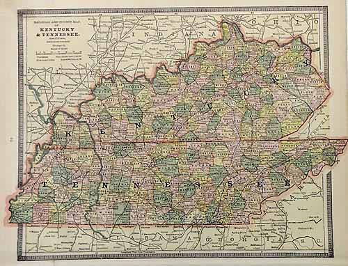 Railroad and County Map of Kentucky & Tennessee Railroad and County Map of Kentucky & Tennessee