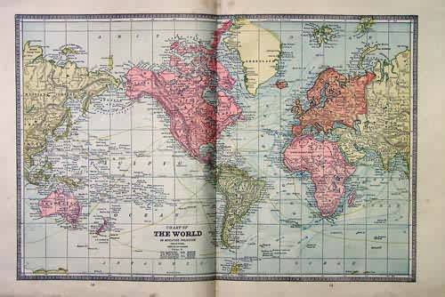 Chart of the World on Mercators Projection'