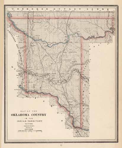 Map of the Oklahoma Country in the Indian Territory Map of the Oklahoma Country in the Indian Territory
