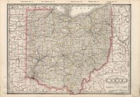 Railroad and County Map of Ohio