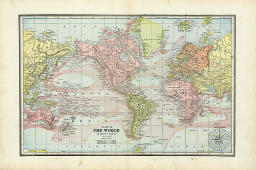 Chart of the World on Mercators Projection'