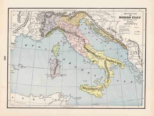 Historical Map of Modern Italy
