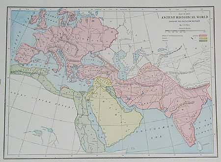 Map of the Ancient Historical World Showing the Caucasian Nations Map of the Ancient Historical World Showing the Caucasian Nations