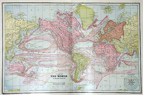 Chart of The World on Mercators Projection'