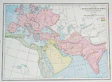 Map of the Ancient Historical World Showing the Caucasian Nations