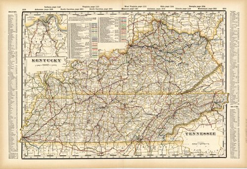 Kentucky and Tennessee (Railroad Map)