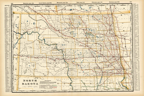 North Dakota (Railroad Map)