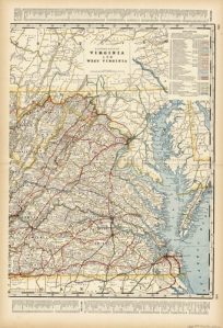 Eastern Half of Virginia and West Virginia (Railroad Map)