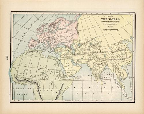 Map of the World As Known to the Ancients in the Second Century A.D.
