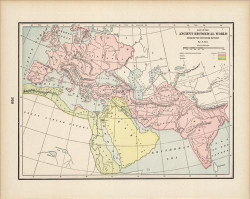 Map of the Ancient Historical World Showing the Caucasian Nations Map of the Ancient Historical World Showing the Caucasian Nations
