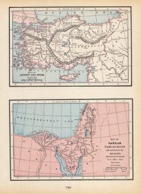 Map of Ancient Asia Minor B.C. 650 - A.D. 325 / Canaan Part of Egypt and the Route of the Israelites through the Wilderness B.C. 1652 - 1612