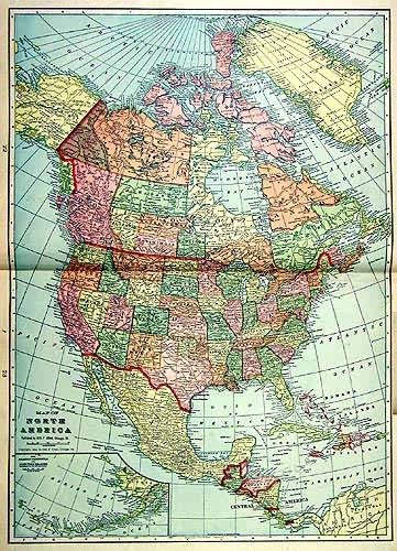 Map of North America Map of North America