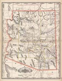 Railroad and County Map of Arizona