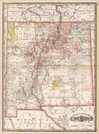 Railroad and County Map of New Mexico