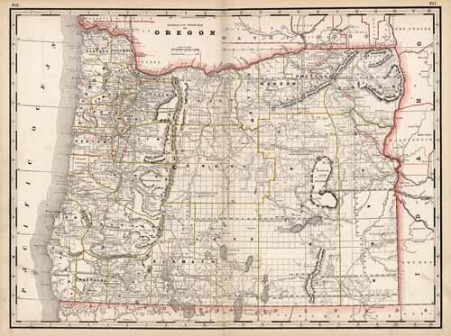 Railroad and County Map of Oregon Railroad and County Map of Oregon