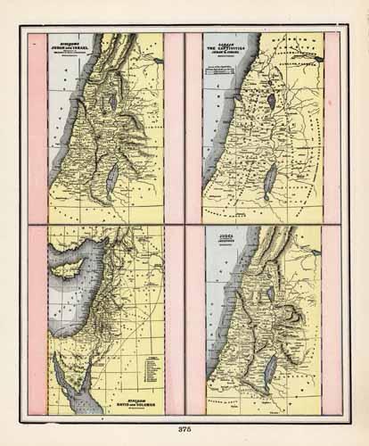 Kingdoms of Judah and Israel. Kingdom of David and Solomon. Canaan showing the Captivities of Judah and Israel. Judea according to Josephus.