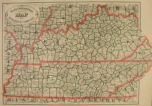 New Rail Road and County Map of Kentucky & Tennessee New Rail Road and County Map of Kentucky & Tennessee