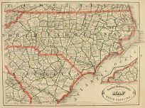 New Rail Road and County Map of North Carolina