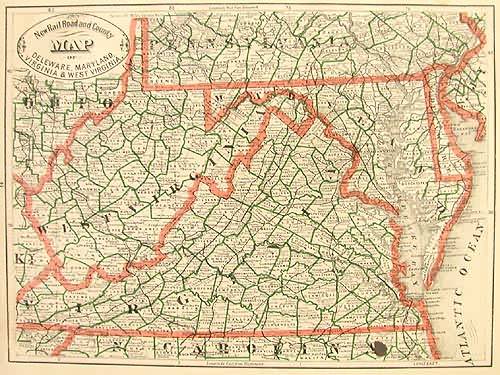 New Rail Road and County Map of Delaware