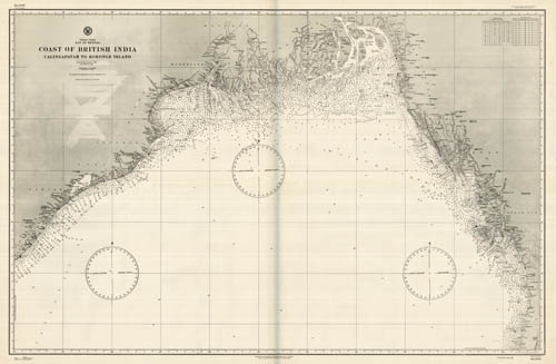 India / Bangladesh / Mayanmar - Indian Ocean - Bay of Bengal - Coast of British India - Calingapatam to Koronge Island