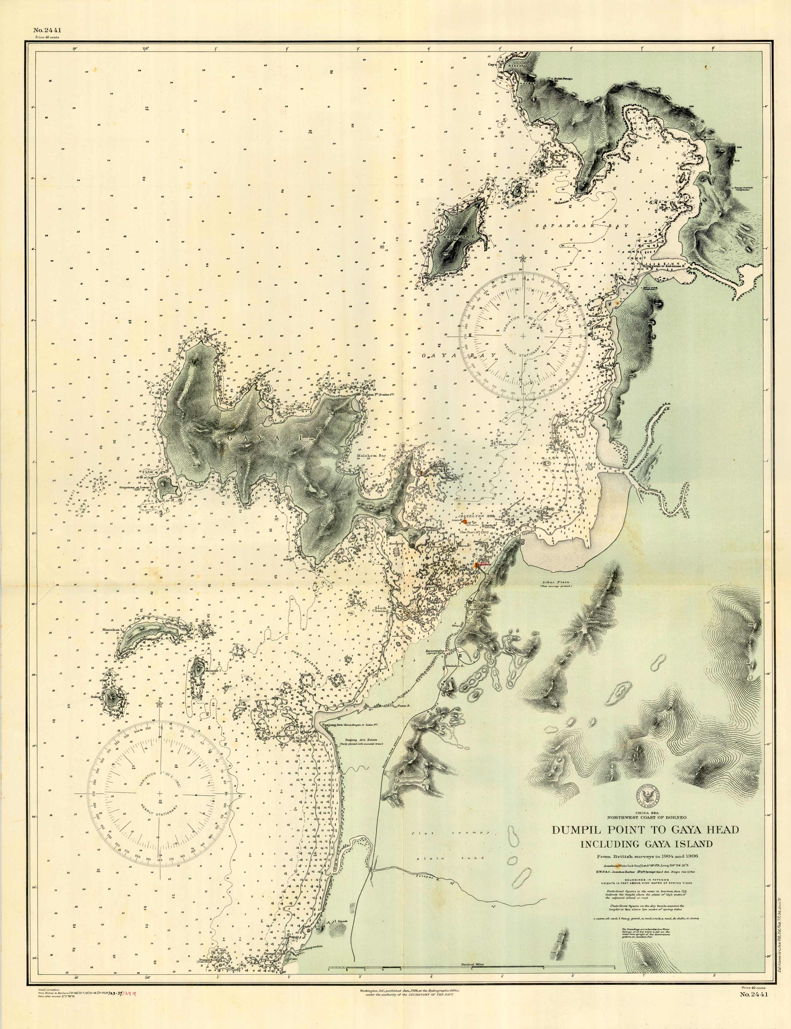 Borneo - Dumpil Point to Gaya Head - Including Gaya Island (Pulau Gaya) Borneo - Dumpil Point to Gaya Head - Including Gaya Island (Pulau Gaya)