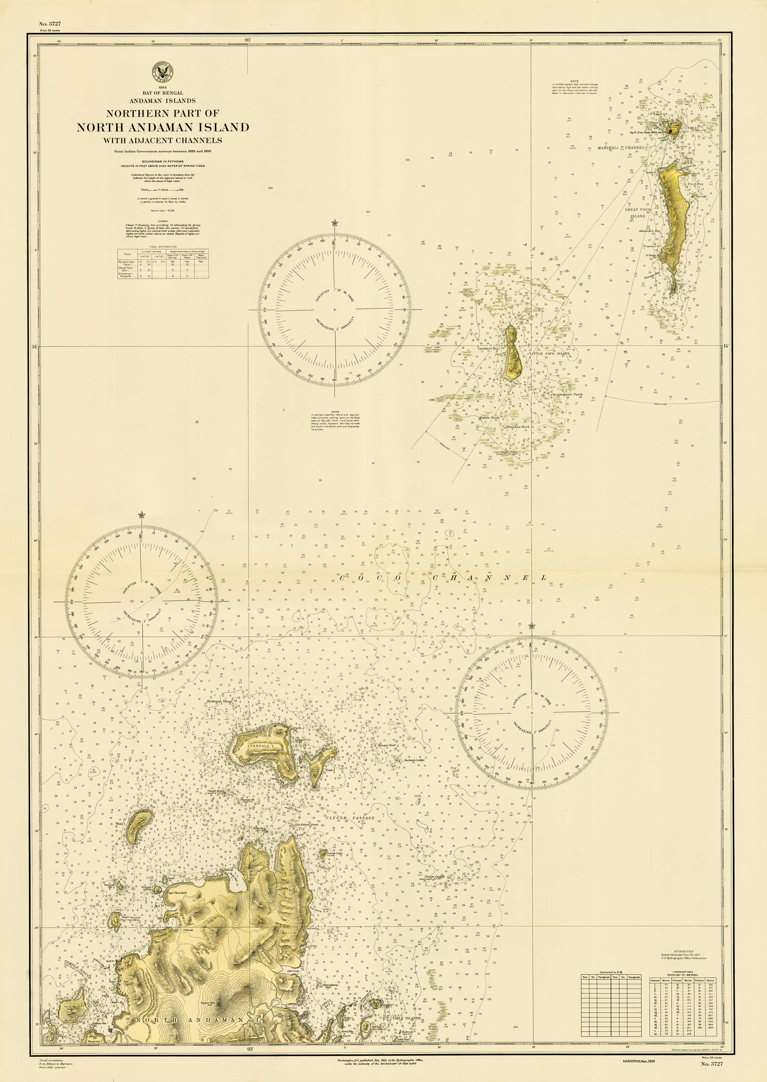 India - Bay of Bengal - Andaman Islands - Northern Part of North Andaman Island with Adjacent Channels