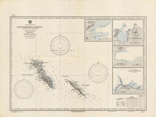 North Pacific Ocean- Komandorskie Ostrova (Komandorski Islands) From Russian surveys between 1882 and 1894