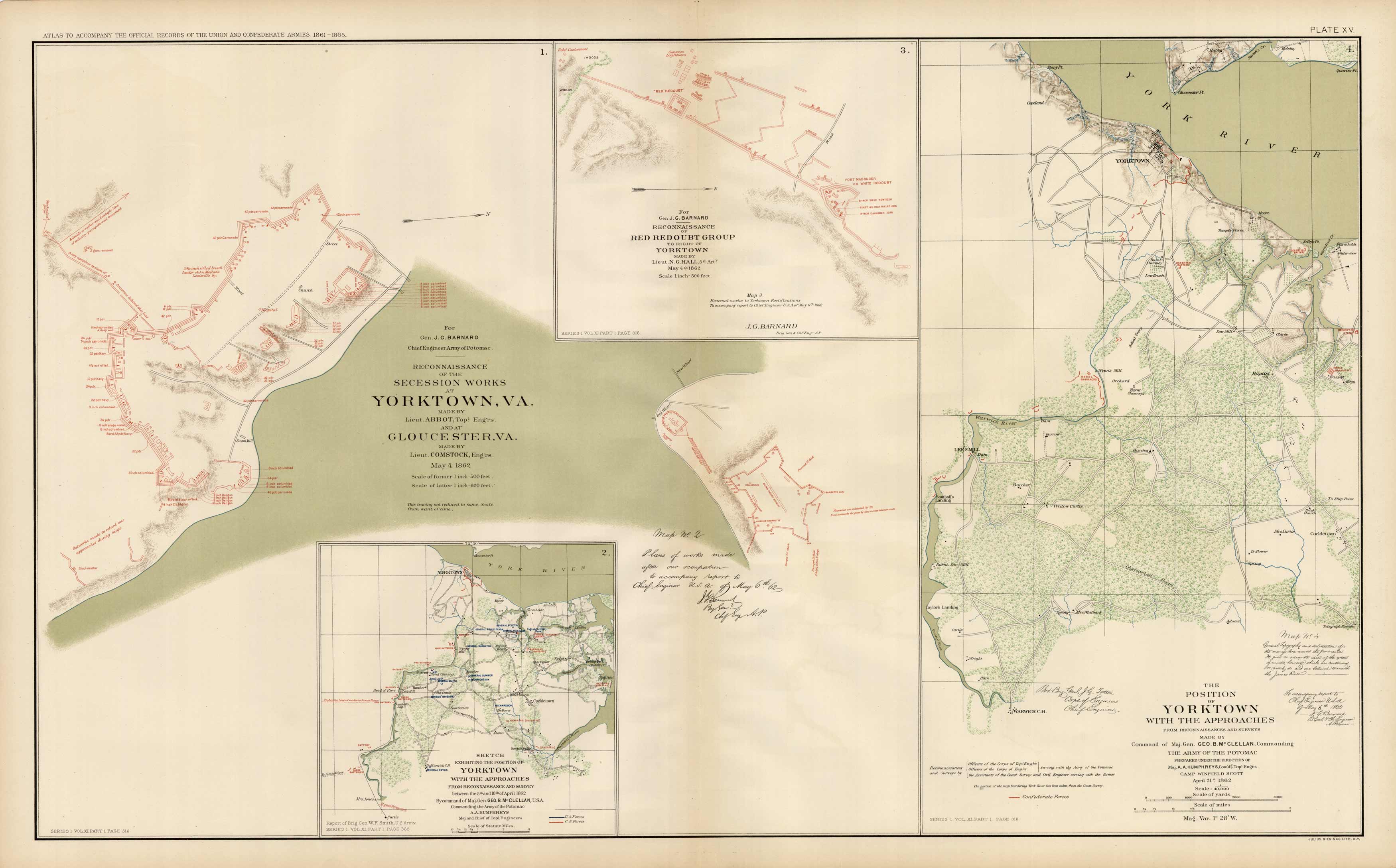 Civil War Atlas; Plate 15; Maps of Yorktown Civil War Atlas; Plate 15; Maps of Yorktown