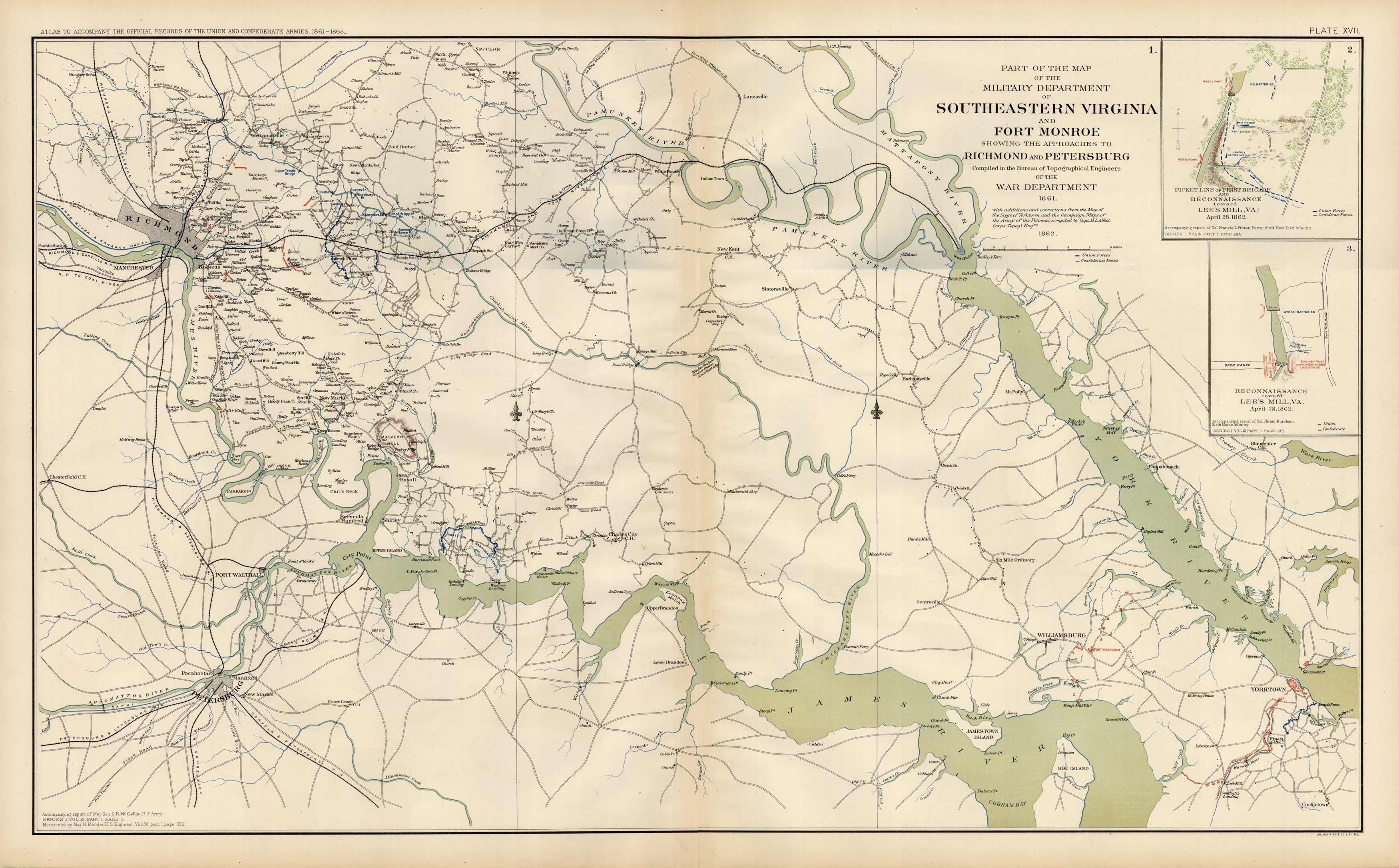 Civil War Atlas; Plate 17; Map of Southeastern Virginia and Fort Monroe Civil War Atlas; Plate 17; Map of Southeastern Virginia and Fort Monroe