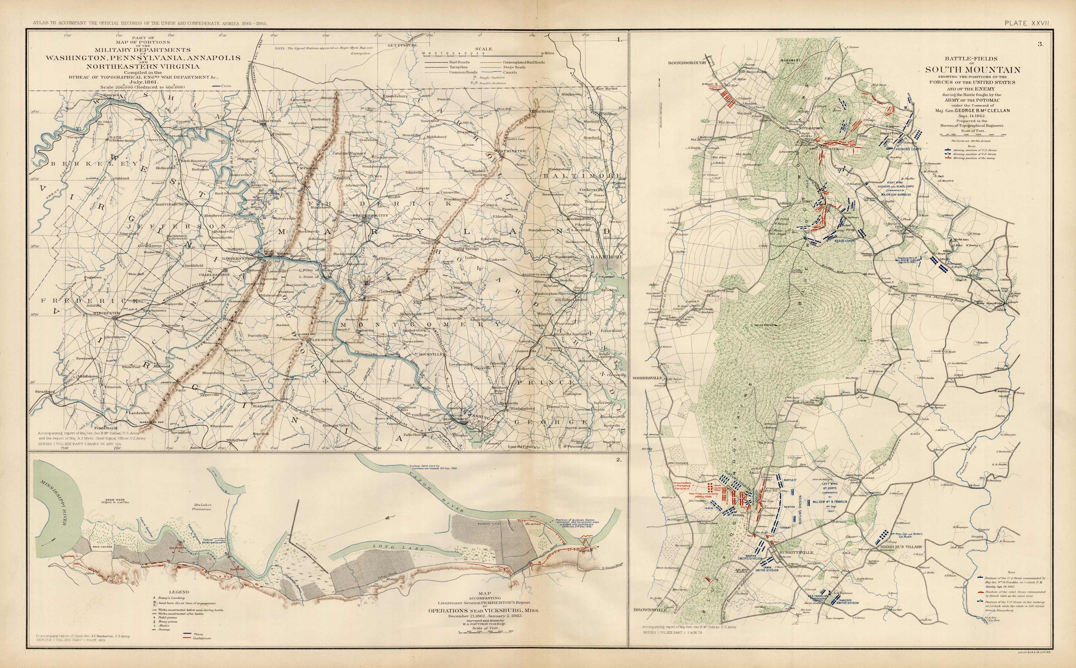 Civil War Atlas; Plate 27; Map of the Battle of South Mountain