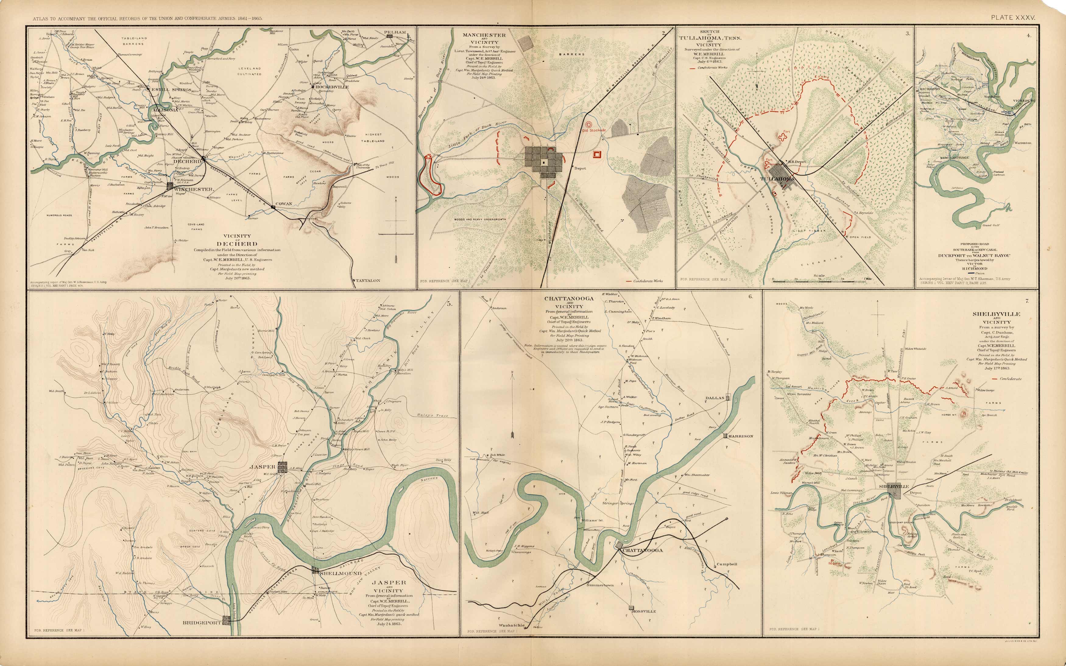 Civil War Atlas; Plate 35; Maps of Decherd Civil War Atlas; Plate 35; Maps of Decherd