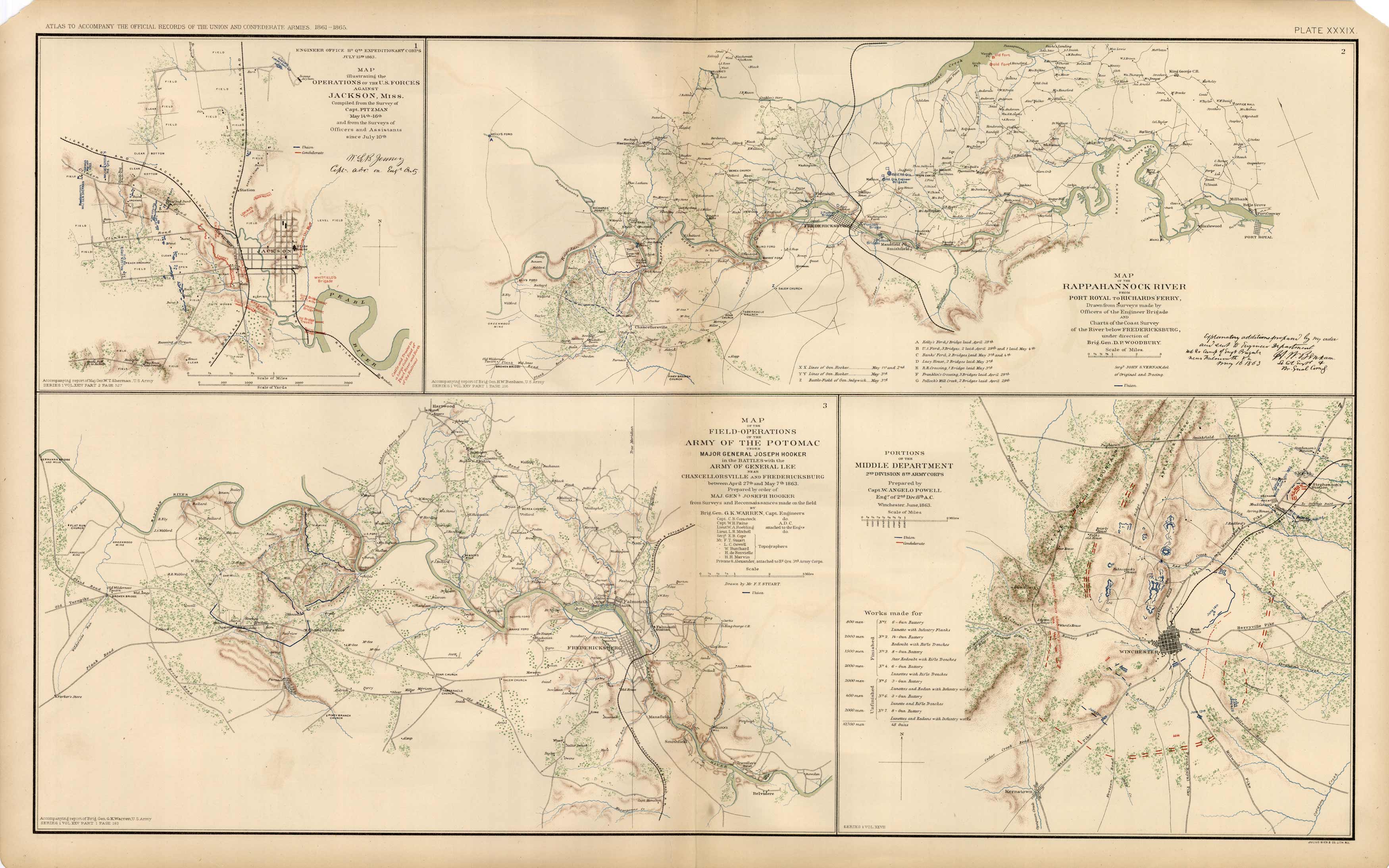 Civil War Atlas; Plate 39; Maps of Jackson Civil War Atlas; Plate 39; Maps of Jackson