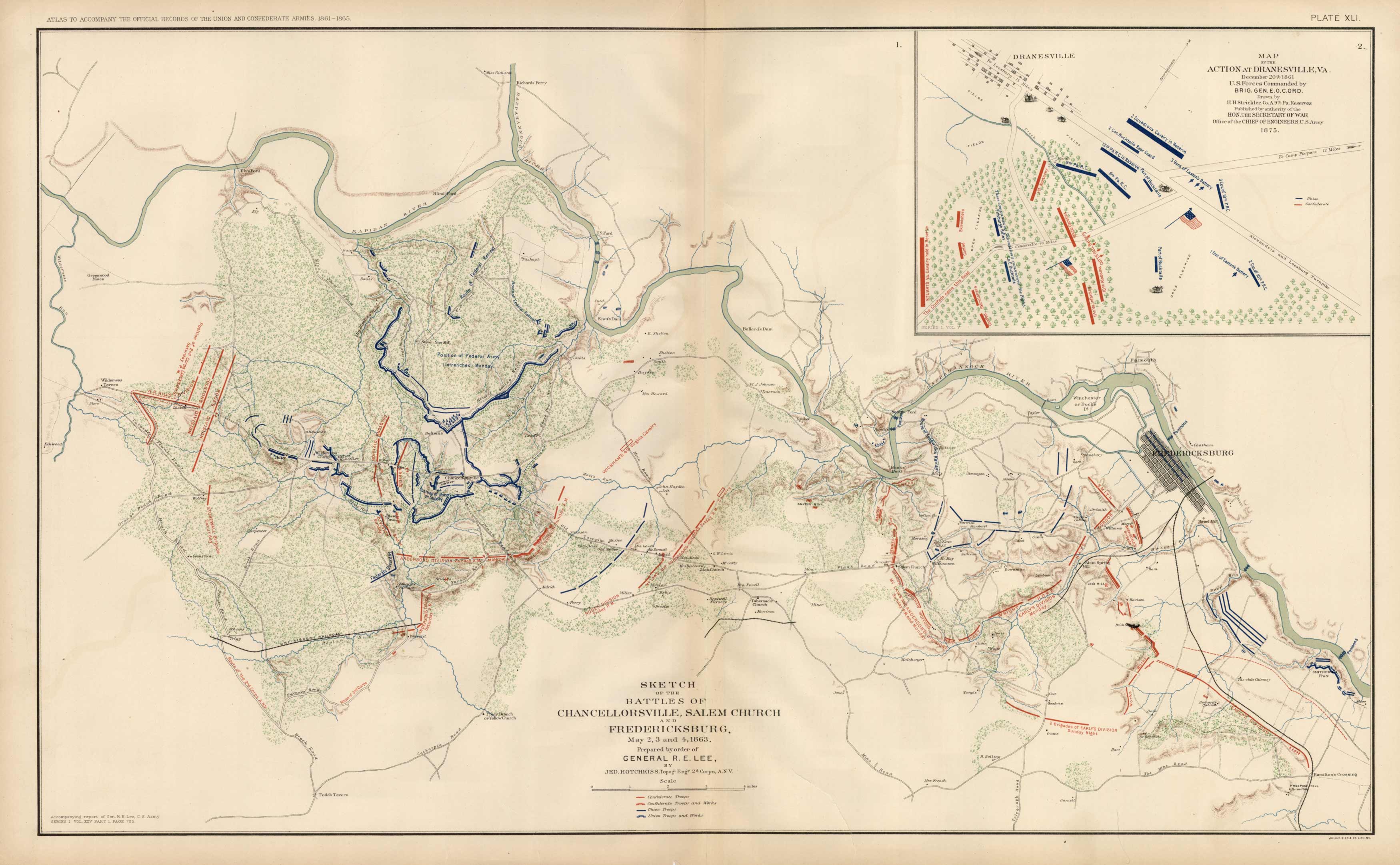 Civil War Atlas; Plate 41; Battles of Chancellorsville