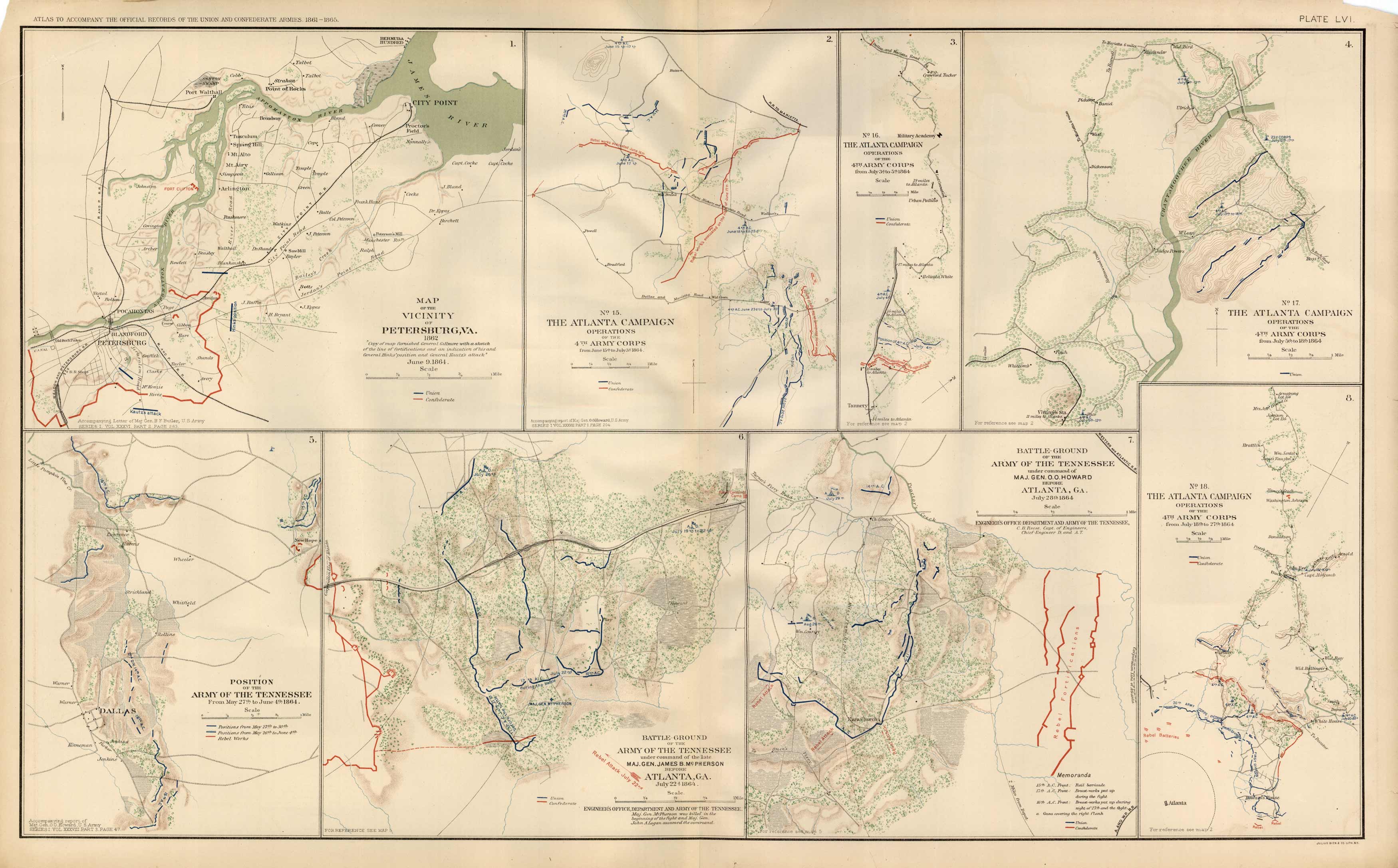 Civil War Atlas; Plate 56; Maps of Petersburg Civil War Atlas; Plate 56; Maps of Petersburg