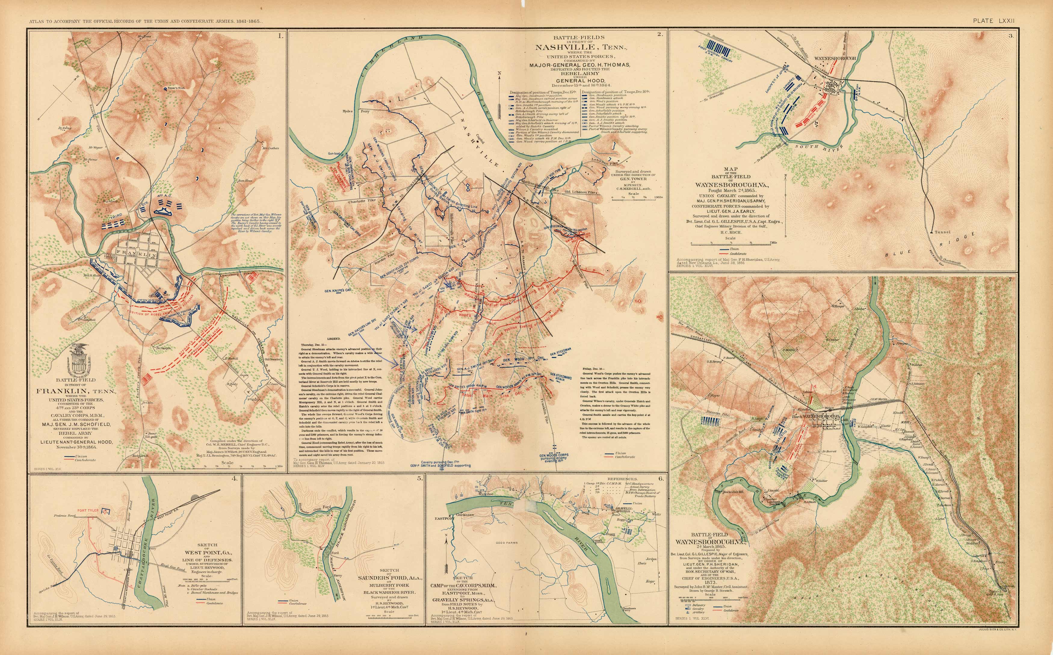 Civil War Atlas; Plate 72; Battle-Field Franklin Civil War Atlas; Plate 72; Battle-Field Franklin