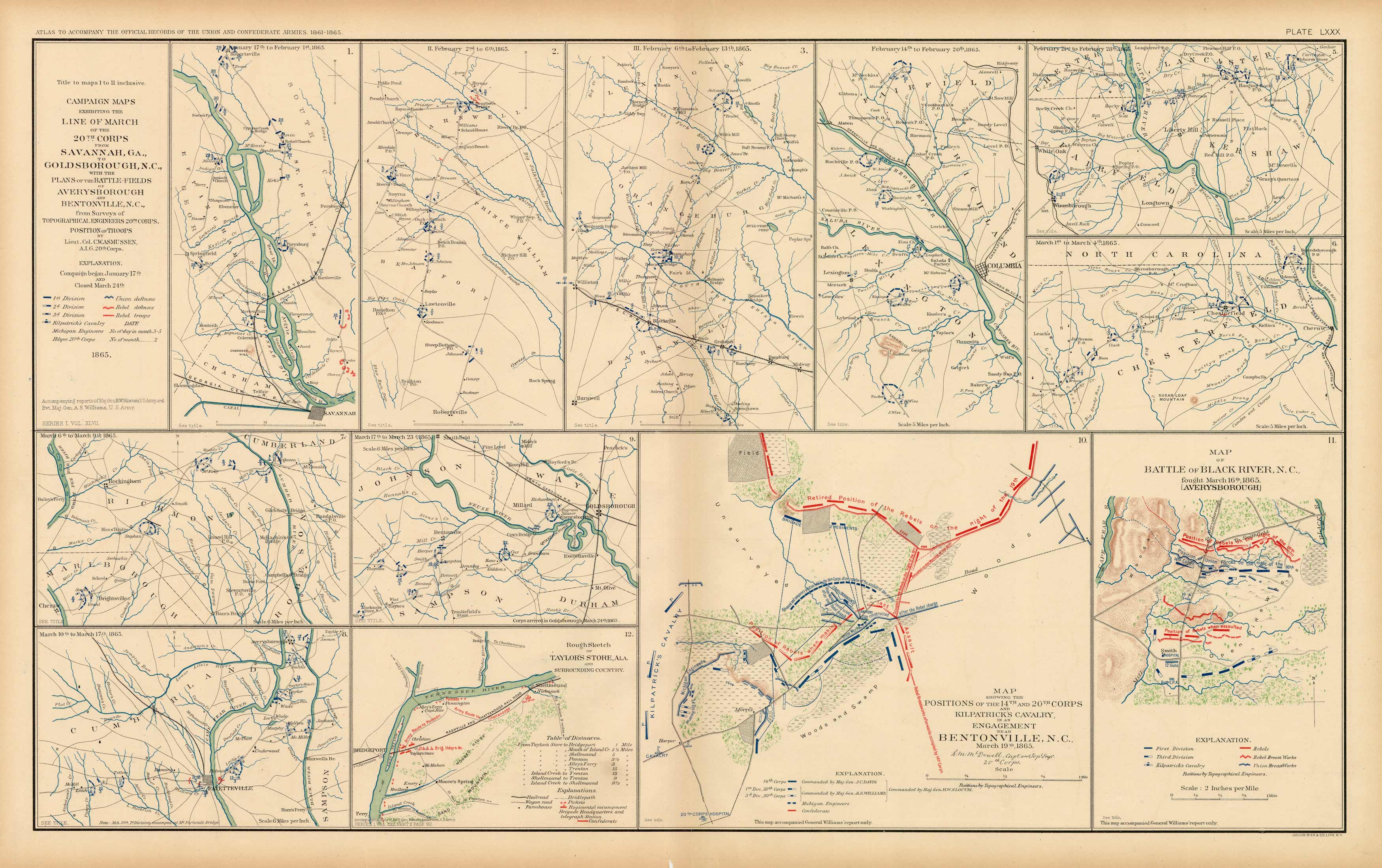 Civil War Atlas; Plate 80; Maps of Savannah