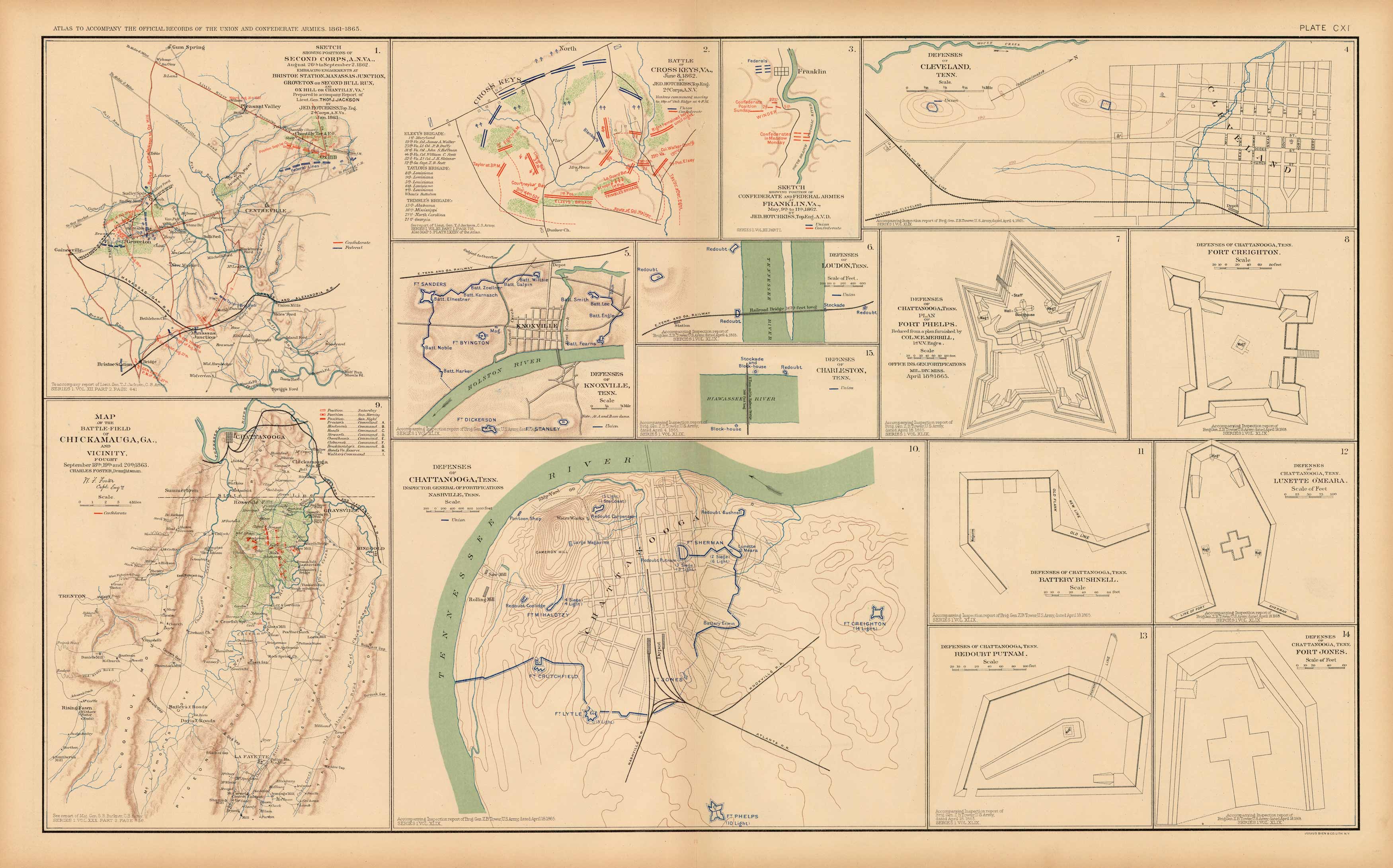 Civil War Atlas: Plate 111; Battle-Field Chickamauga Civil War Atlas: Plate 111; Battle-Field Chickamauga