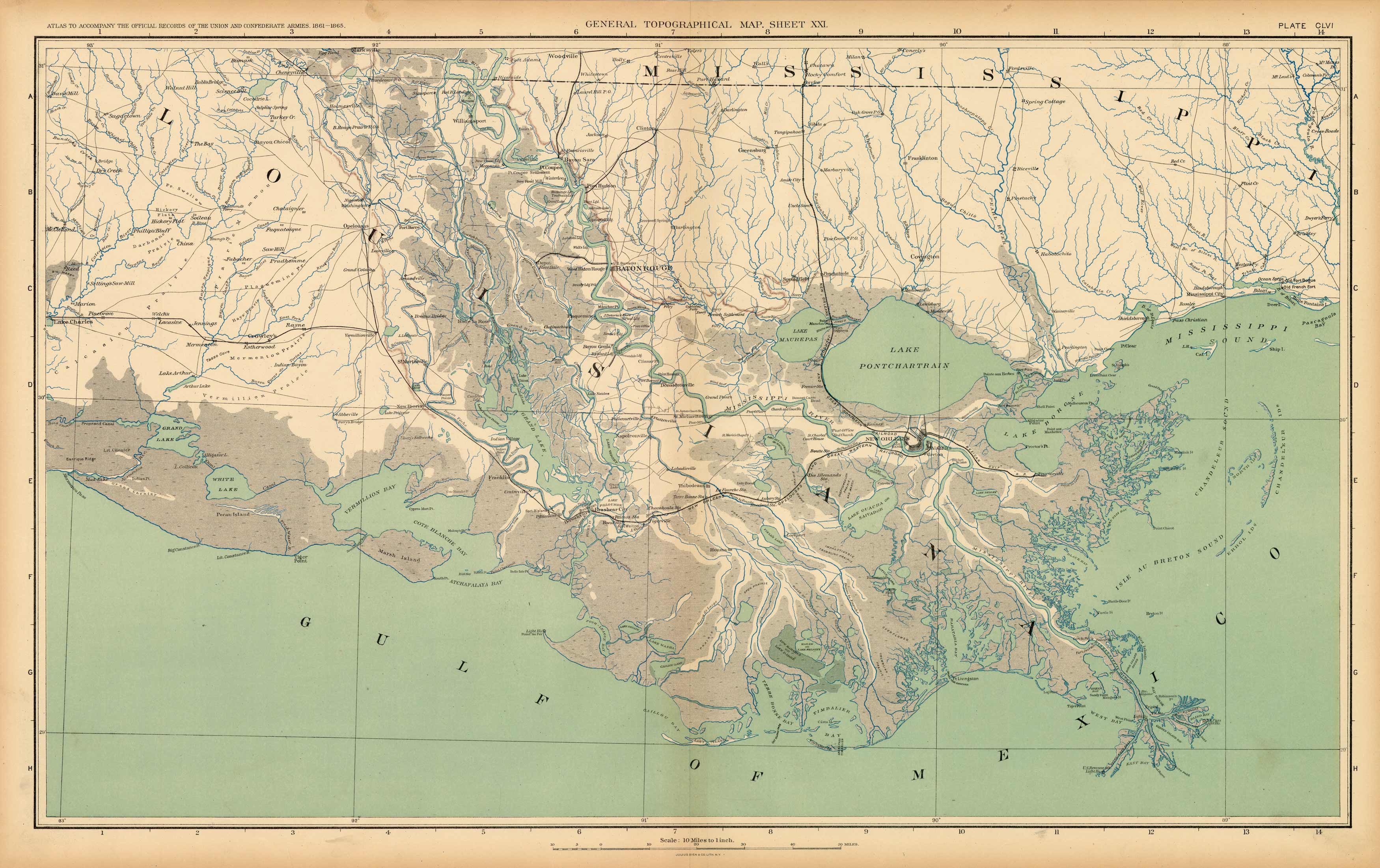 Civil War Atlas: Plate 156; Parts of Louisiana and Mississippi Civil War Atlas: Plate 156; Parts of Louisiana and Mississippi