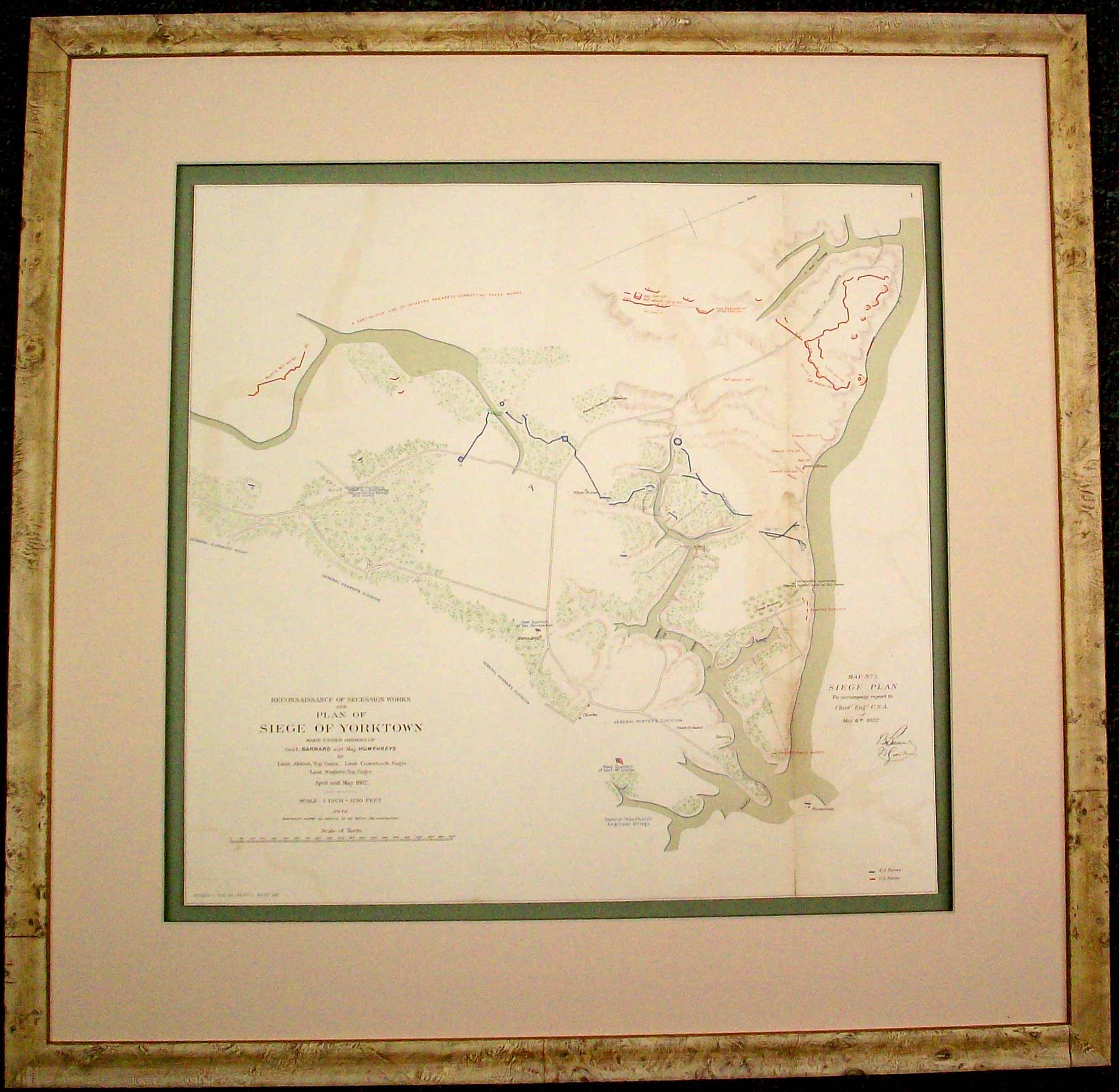 Reconnaissance of Secession Works and Plan of Yorktown made under orders of Genl Barnard and Maj. Humphreys in April and May 1862'