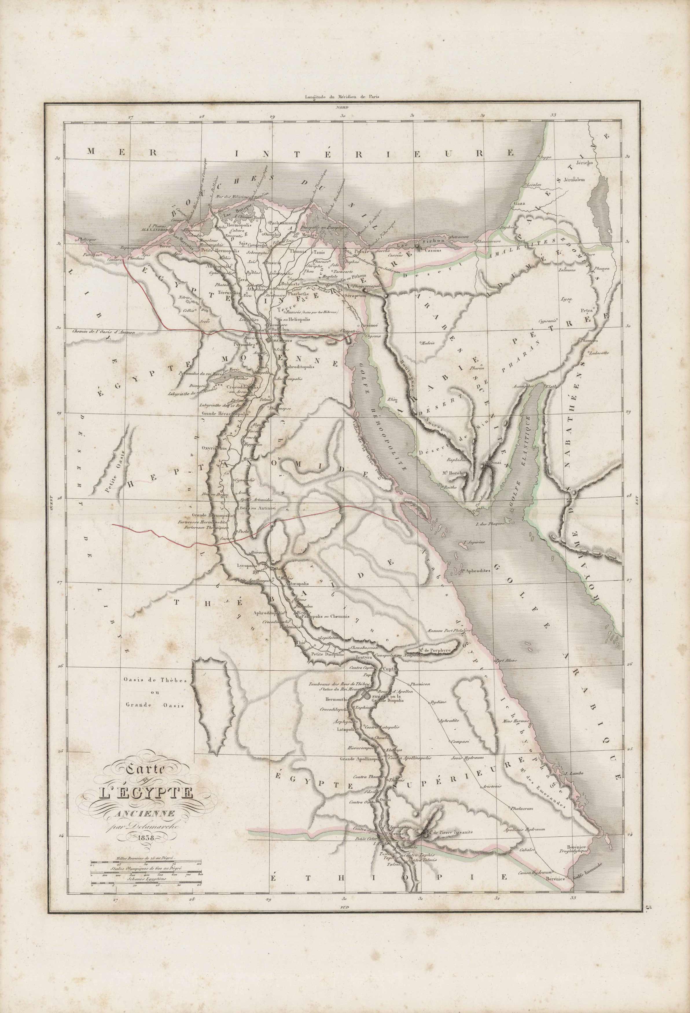 Carte de lEgypte par Delamarche' Carte de lEgypte par Delamarche'