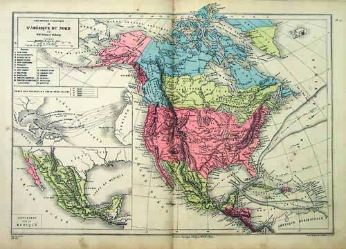 Carte Physique et Politique de LAmerique du Nord (Physical and Political chart of North America)' Carte Physique et Politique de LAmerique du Nord (Physical and Political chart of North America)'