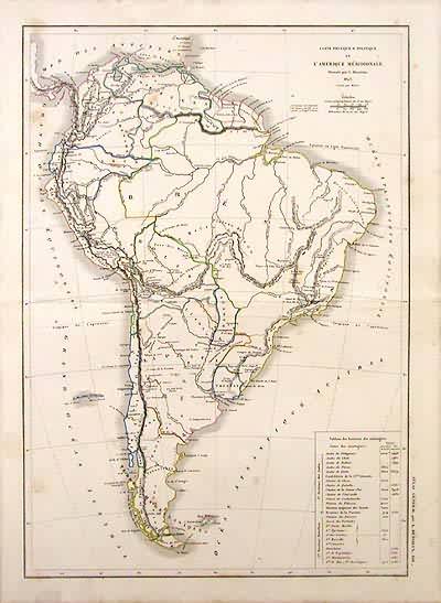 Carte Physique et Politique de LAmerique Meridionale (Physical and Political Map of South America)' Carte Physique et Politique de LAmerique Meridionale (Physical and Political Map of South America)'