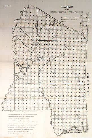 Diagram of the Surveying District South of Tennessee (Mississippi)