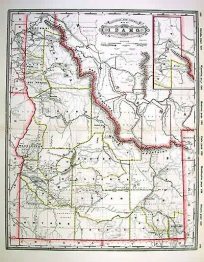Railroad and County Map of Idaho