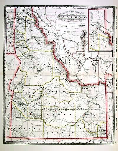 Railroad and County Map of Idaho Railroad and County Map of Idaho