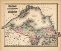Map of Lake Superior and the Northern Part of Michigan
