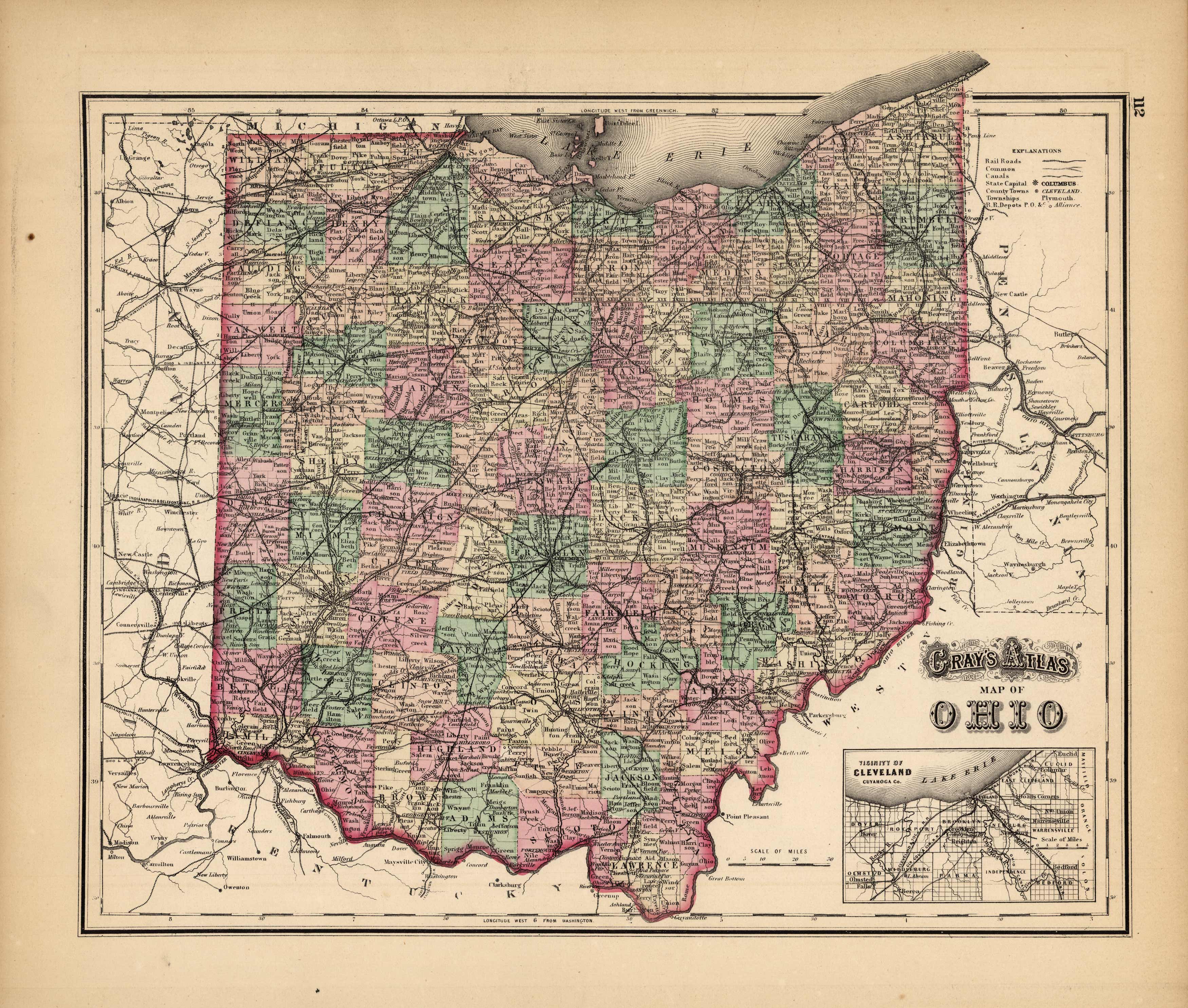 Grays Atlas Map of Ohio' Grays Atlas Map of Ohio'